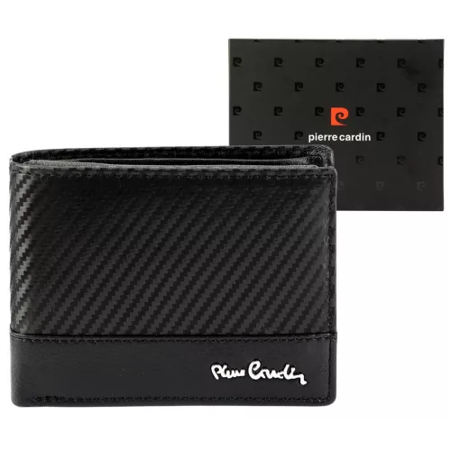 Pierre Cardin YS607 8806 fekete férfi bőr pénztárca 12 x 9.5 x 3 cm