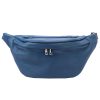 Luka 24-010 kék női bőr övtáska, crossbody 34 x 19 x 13 cm