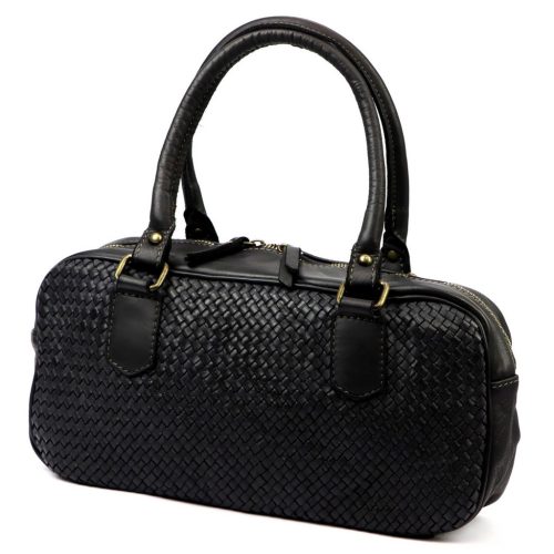 VS 042 fekete női bőr válltáska, oldaltáska 37 x 19 x 11 cm