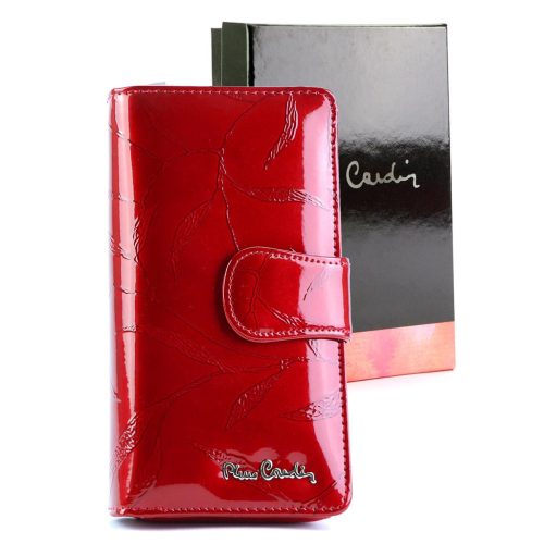 Pierre Cardin 02 LEAF-N 116 piros női bőr pénztárca 9.5 x 17 x 3.5 cm