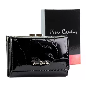   Pierre Cardin 02 LEAF-N 117 fekete női bőr pénztárca 12.5 x 8 x 3.5 cm