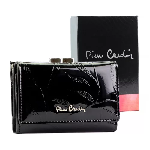 Pierre Cardin 02 LEAF-N 117 fekete női bőr pénztárca 12.5 x 8 x 3.5 cm