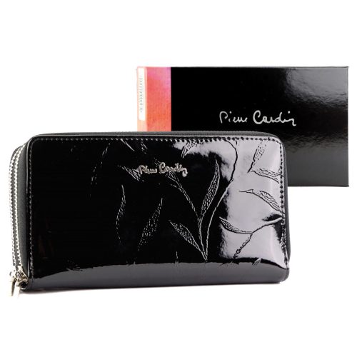 Pierre Cardin 02 LEAF-N 118 fekete női bőr pénztárca 20 x 11 x 4 cm