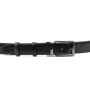 Nordee BN001 BLACK férfi fekete-barna kifordítható bőr öv 120 cm