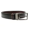 Nordee BN001 BLACK fekete-barna kifordítható férfi bőr öv 125 cm