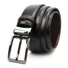 Nordee BN001 BLACK fekete-barna kifordítható férfi bőr öv 125 cm