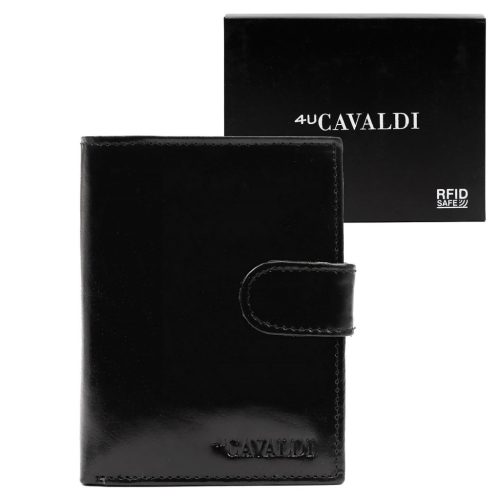 Cavaldi 0800L-P-BS RFID fekete férfi bőr pénztárca 9.5 x 12.3 x 3 cm