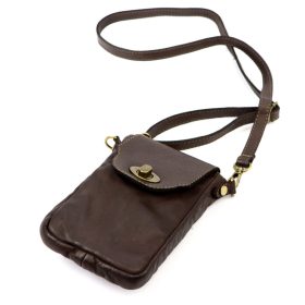   VS 045 barna női bőr válltáska, mobiltartó 15 x 19.5 x 5 cm
