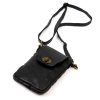 VS 045 fekete női bőr válltáska, mobiltartó 15 x 19.5 x 5 cm