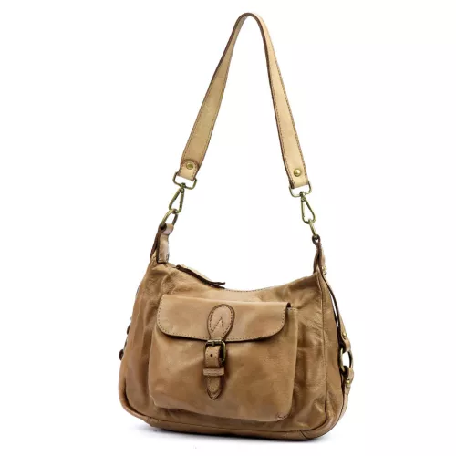 VS 046 taupe női bőr oldaltáska 32 x 22 x 15 cm