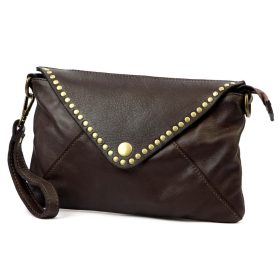   VS 050 sötétbarna női bőr kézitáska, oldaltáska 28 x 19 x 6 cm