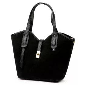   Luka 25-006 fekete női bőr válltáska, oldaltáska 36 x 29 x 14 cm