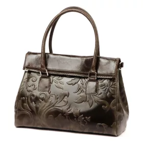   Luka 20-054 MN  női, sötétbarna bőr válltáska, oldaltáska 36 x 26 x 14 cm