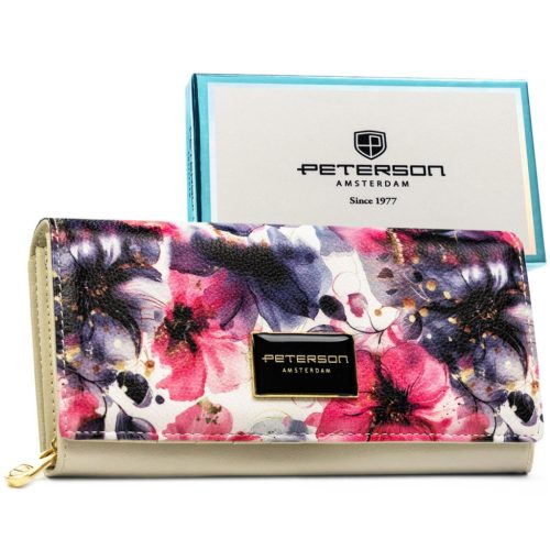 Peterson PTN PX20-PF1 színes virágmintás női pénztárca 19.5 x 10 x 2.8 cm