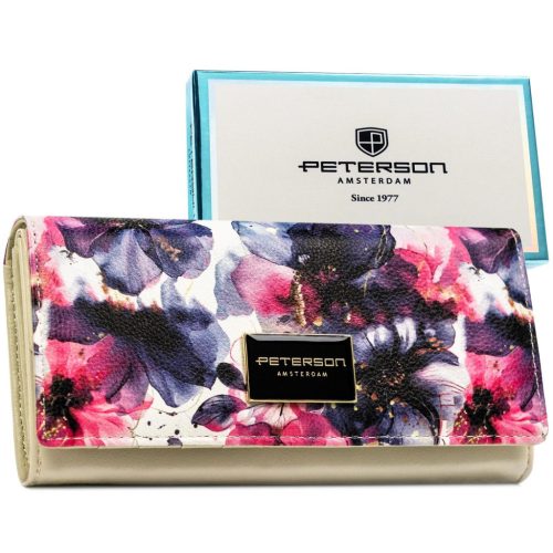 Peterson PTN PX22-PF1 színes virágmintás női pénztárca 19.5 x 10 x 2.8 cm