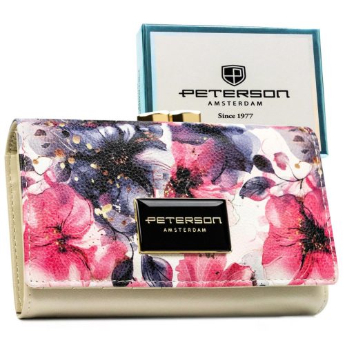 Peterson PTN PX23-PF1 színes virágmintás női pénztárca 14 x 9.5 x 3.5 cm