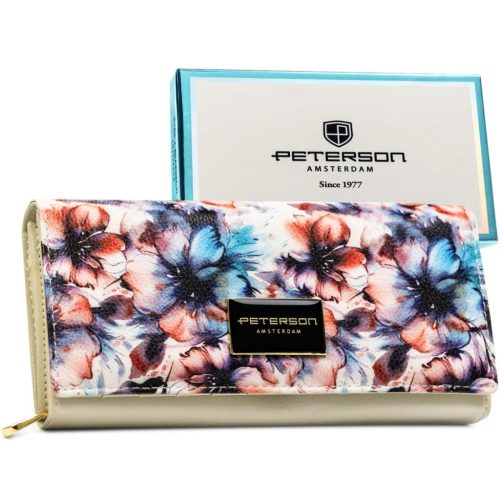 Peterson PTN PX20-PF2 színes virágmintás női pénztárca 19.5 x 10 x 2.8 cm