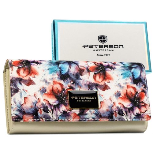 Peterson PTN PX24-PF2 színes virágmintás női pénztárca 18 x 9,5 x 3 cm