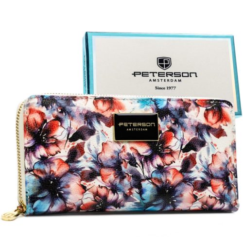 Peterson PTN PX25-PF2 színes virágmintás női pénztárca 18 x 9,5 x 3 cm