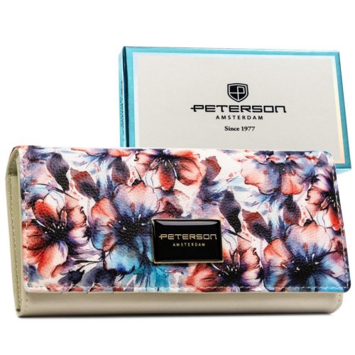 Peterson PTN PX27-PF2 színes virágmintás női pénztárca 17 x 9,5 x 3 cm
