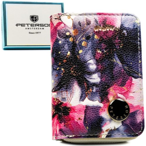 Peterson PTN PX33-PF2 színes virágmintás női pénztárca 12 x 9 x 2 cm