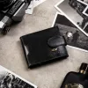 Peterson PTN SET3-N78L-VT-5433 BLACK fekete férfi marhabőr pénztárca ajándék szett