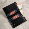 Peterson PTN SET3-N78L-VT-5433 BLACK fekete férfi marhabőr pénztárca ajándék szett