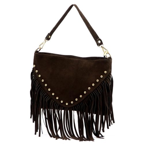 Luka 25-013 sötétbarna női bőr kézitáska, válltáska 30 x 21 x 5 cm