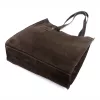Luka 25-041 sötétbarna női velúr bőr válltáska 31 x 33 x 11 cm