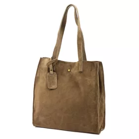  Luka 25-041 taupe női velúr bőr válltáska 33 x 31 x 11 cm