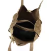 Luka 25-041 taupe női velúr bőr válltáska 33 x 31 x 11 cm