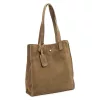 Luka 25-041 taupe női velúr bőr válltáska 33 x 31 x 11 cm
