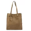 Luka 25-041 taupe női velúr bőr válltáska 33 x 31 x 11 cm