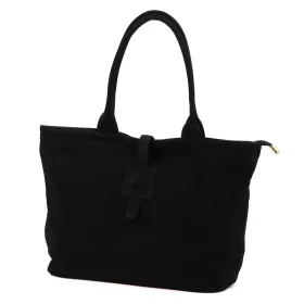  Luka 25-007 2w1 fekete női velúr bőr válltáska 42 x 28 x 16 cm
