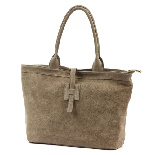 Luka 25-007 2w1 taupe női velúr bőr kézitáska 42 x 28 x 16 cm