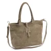 Luka 25-007 2w1 taupe női velúr bőr kézitáska 42 x 28 x 16 cm