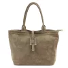 Luka 25-007 2w1 taupe női velúr bőr kézitáska 42 x 28 x 16 cm