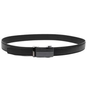   Nordee BA002 férfi fekete automata bőr öv, alkalmi viselet 130 x 3.5 cm