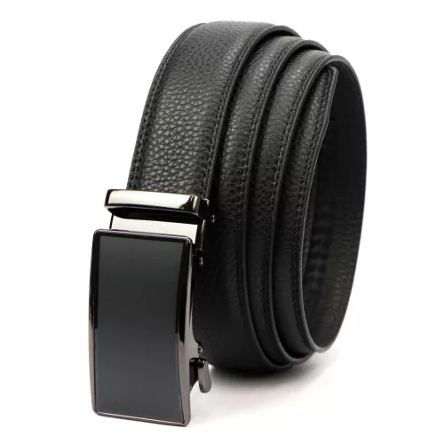 Nordee BA003 férfi fekete automata csatos bőr öltöny öv 115 x 3.5 cm