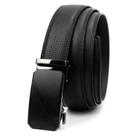 Nordee BA004 férfi fekete automata bőr öv 125 x 3,5 cm