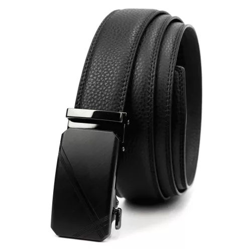 Nordee BA004 férfi fekete automata bőr öv 130 x 3,5 cm