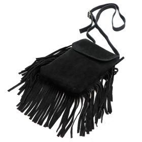   Luka 25-048 fekete női bőr mobiltartó, válltáska 16 x 21 x 5 cm