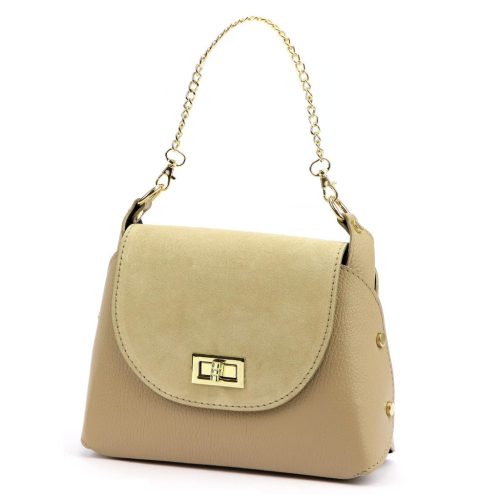 Luka 25-050 bézs női bőr kézitáska, válltáska 23 x 17 x 9 cm