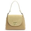 Luka 25-050 bézs női bőr kézitáska, válltáska 23 x 17 x 9 cm