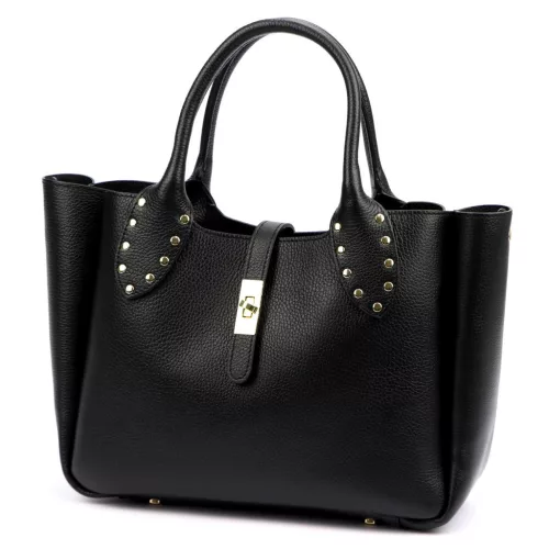 Luka 25-061 fekete női bőr válltáska, oldaltáska 39 x 26 x 14 cm