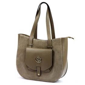 Gregorio 1729 drapp női bőr shopper 36 x 32 x 12 cm