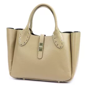   Luka 25-061 bézs női bőr válltáska, oldaltáska 39 x 26 x 14 cm
