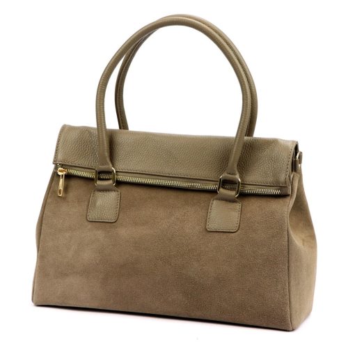 Luka 24-095 MN női taupe bőr kézitáska 37 x 25 x 15 cm