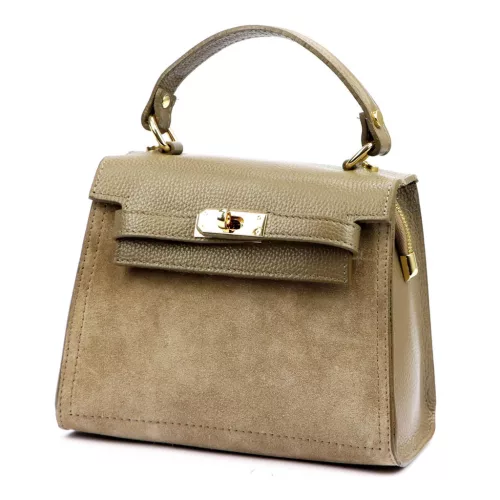 Luka 19-17-02 taupe női bőr kézitáska, oldaltáska 23 x 19 x 13 cm