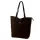 MiaMore 01-014 Z csokoládébarna női velúrbőr válltáska, shopper 40 x 38 x 13 cm
